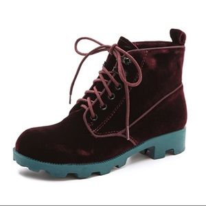 THEYSKENS THEORY Yasmin velvet lug sole boots NIB 6.5